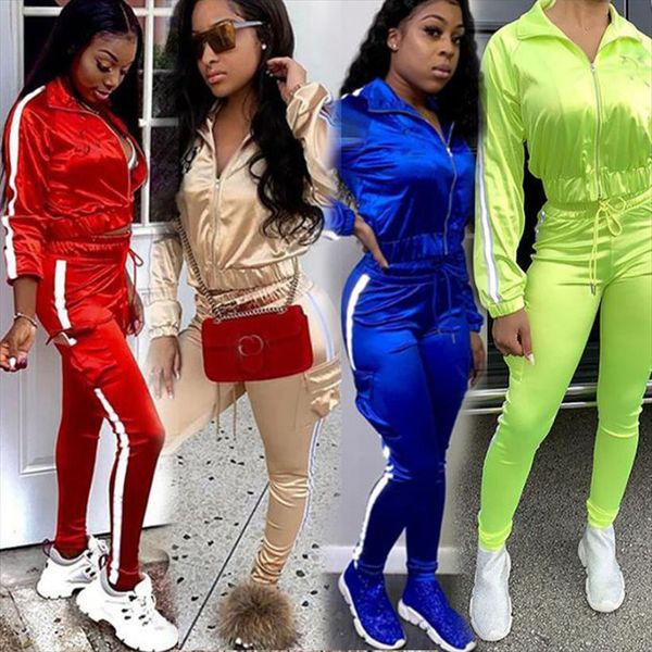 

spring autumn casual reflective two women tracksuits piece suit tracksuit thin sweatshirt sportwear 2 set female clothes ropa mujer, Gray