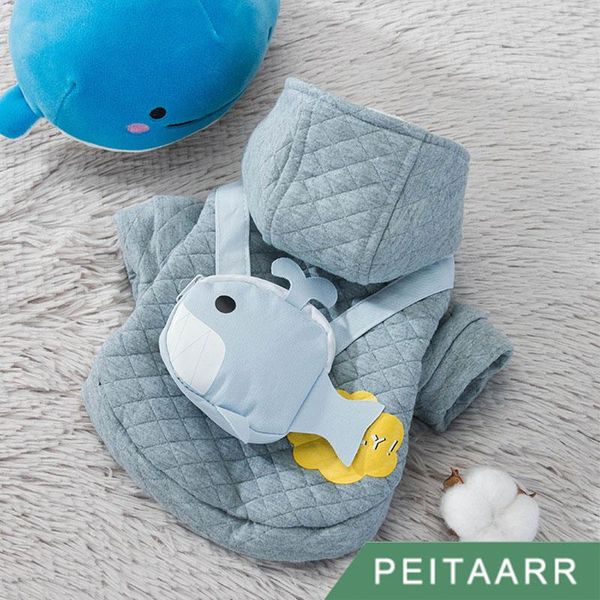 

dog apparel [peitaarr] pet clothing cat clothes cotton backpack cute winter season thicken middle little teddy bichon