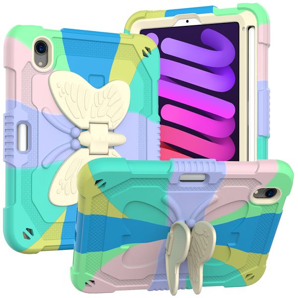 Für iPad mini 6 mini6 Zoll Mädchen Hülle 3D Cartoon Schmetterling Silikon stoßfeste Tablet-Abdeckung