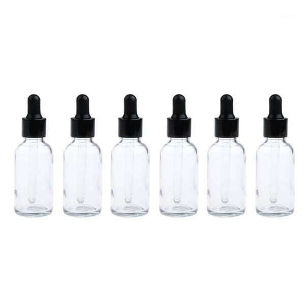 

storage bottles & jars pack of 6 empty glass dropper for essential oils makeup liquid 100ml