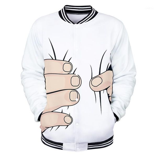 

men's jackets big finger hoodies sweatshirt baseball coat print 3d long sleeve 4xl men women plus size outerwear jacket1 pcop, Black;brown
