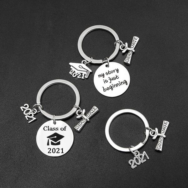 

keychains 2021 graduation keychain simple key chain season gift gifts for friends and classmates, Silver