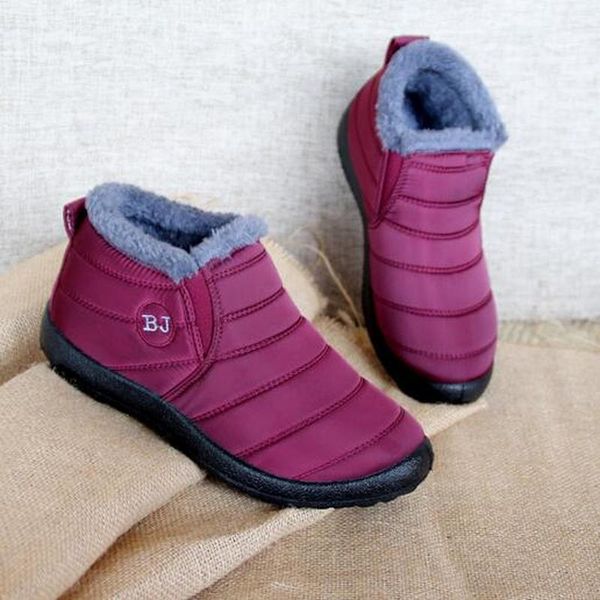 

boots women ankle flats shoes woman short booties autumn winter snow warm flat shoe chaussures femme zapatos mujer sapato nh047, Black