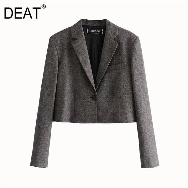 

[deat] spring autumn fashion v-neck single button lattice long sleeve temperament women's blazer coat 13w532 210527, White;black