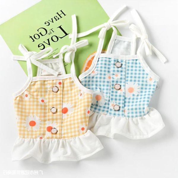 

the dog clothes daisy pet clothes mini dog teddy pome puppy york summer thin sling princess skirt