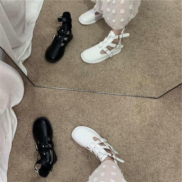 

boots bottom cool belt buckle women's soft summer, Black