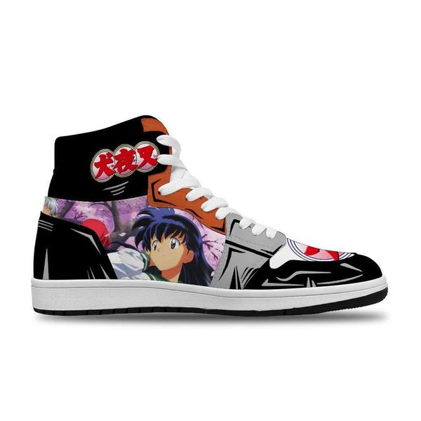 

2021 japanese anime inuyasha diy printed running non-slip basketball shoes for men trend sneakers high basketball shoes non slip