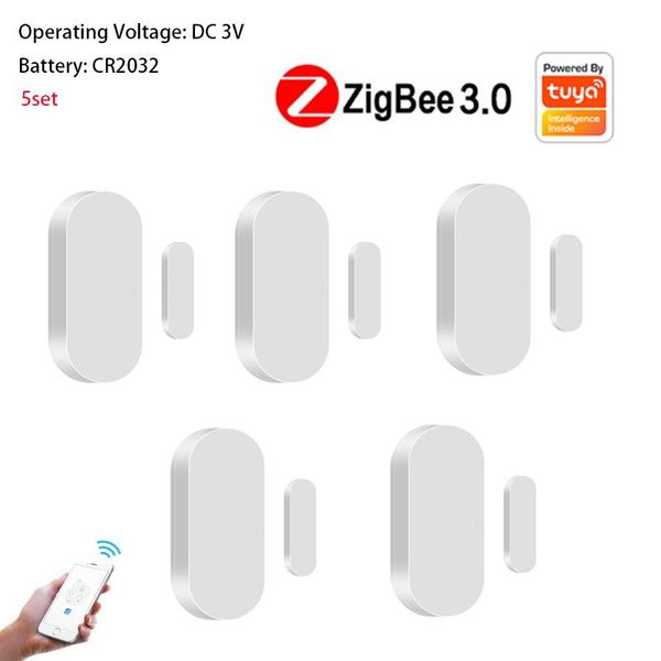 

smart home control zigbee tuya wifi door sensor, open/closed detectors, life app window sensor work with alexa,google