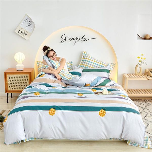 

bedding sets pineapple bee flower home textile duvet cover bed sheet pillow case single double  king for set