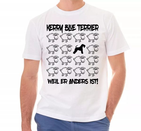 

kerry blue terrier t-shirt black sheep men dog dogs motif irish, White;black