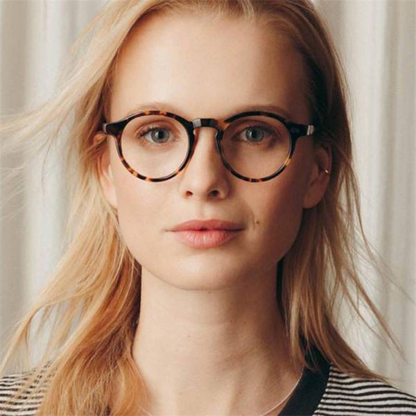 

fashion sunglasses frames retro round anti blue light glasses woman computer eyewear frame for women&men optical spectacle eyeglasses unisex, Black