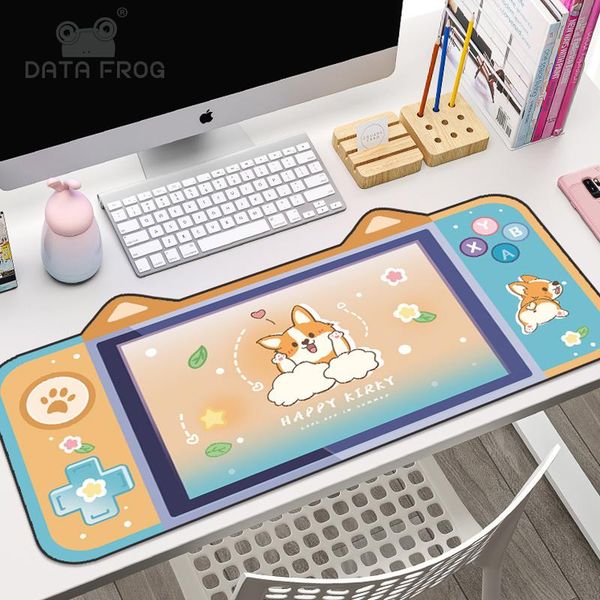 

mouse pads & wrist rests data frog cute cartoon cat ears pad big computer keyboard desk mat large kawaii 80cm*40cm mousepad gaming accessori