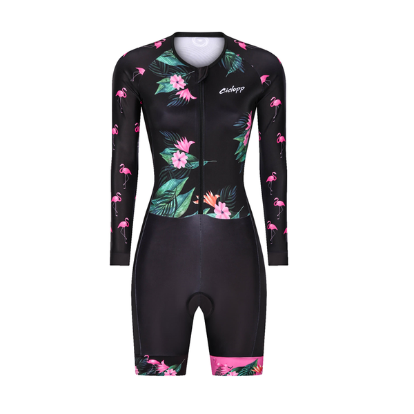 

racing sets ciclopp 2021 women's triathlon long sleeve jumpsuit sweatshirt bib shorts trajes ciclismo mujer cycling jersey maillot, Black;blue