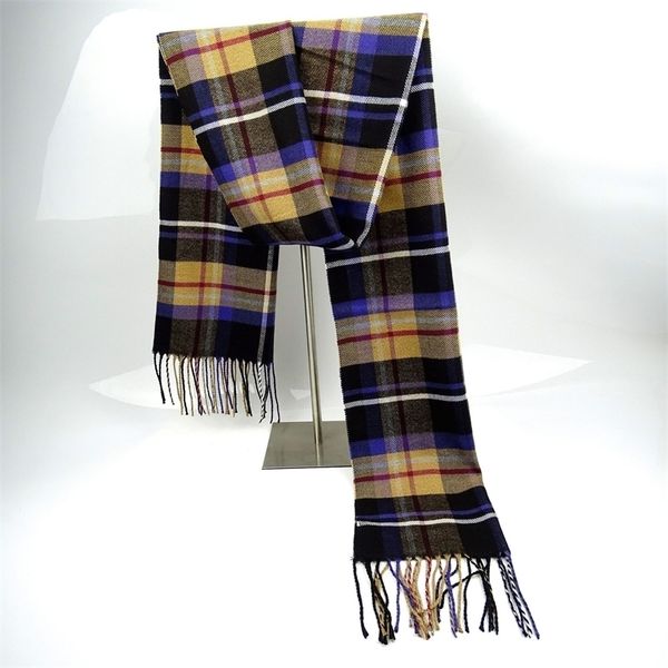 

Autumn and winter 2021 new fashion British Plaid men's cashmere scarf tassel couple's parent-child neck, Blue;black