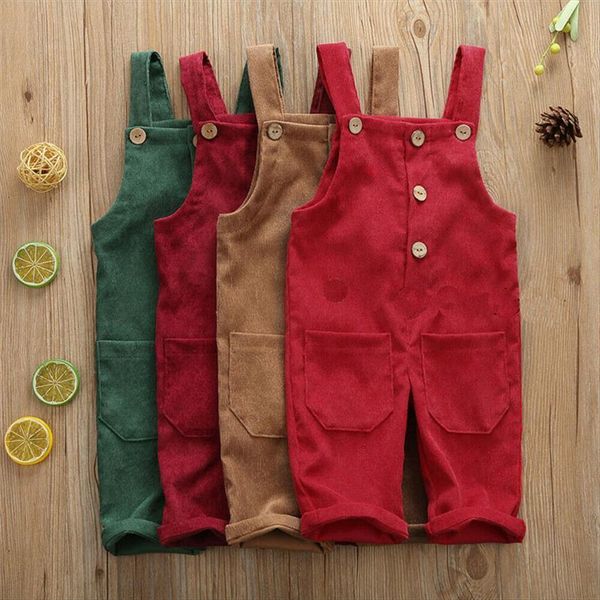 

children kids overalls harem pants boys girls pocket corduroy jumpsuits baby clothing overall 1 5t, Blue