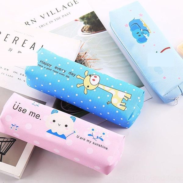 

QC6c simple animal student cute men's and case canvas stationery box pencil bags women's stationery case pencil bag canvas