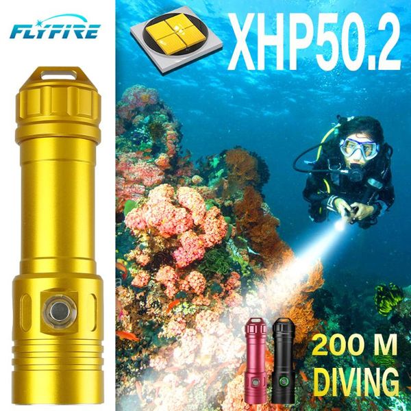 

xhp50.2 super bright underwater 200m ipx8 waterproof diving led torch 18650 xml l2 professione scuba light flashlights torches