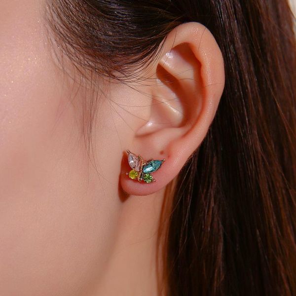 

stud korean fashion women's earrings 2021 earring clip on trendy butterfly jewelry vintage, Golden;silver
