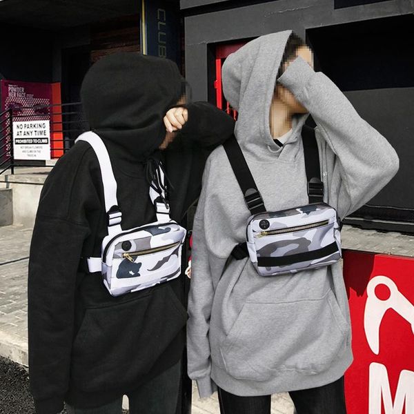 

men women shoulder bags fashion chest rig bag hip hop adjustable crossbody west streetwear functional waist packs outdoor