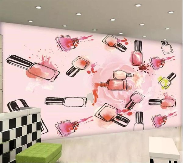 

wallpapers custom size po 3d murals rose nail polish background wall living room beauty shop decoration self adhesive