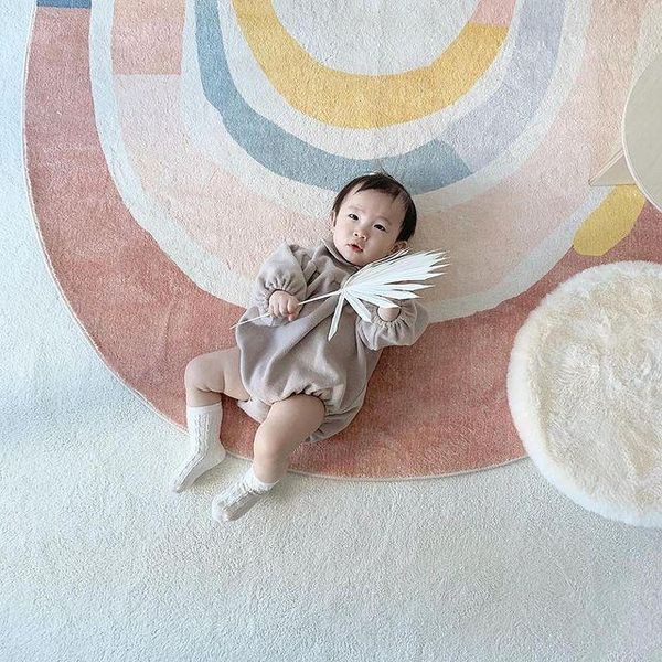 

carpets cute rainbow absorbent non-slip baby play mats soft thickened area rugs for living room games foot pads home decor