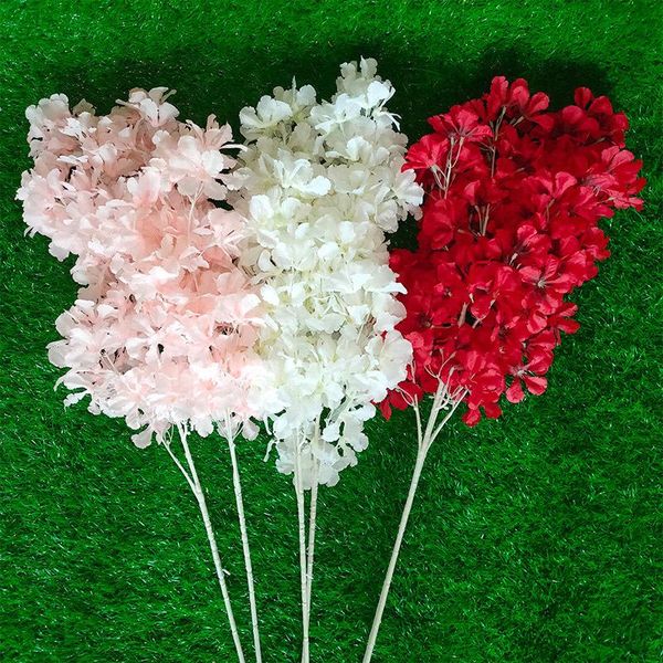 

wedding simulation flower 4 fork snow cherry blossom ceiling road guide bouquet decorative flowers & wreaths