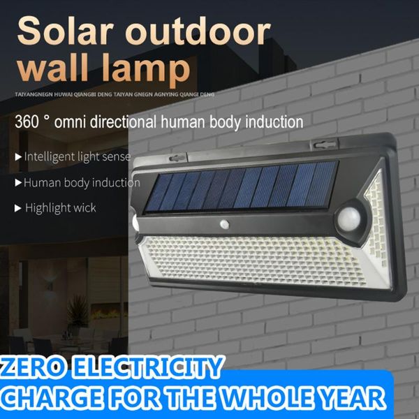

solar lamps panel wall lamp decorative light led waterproof street pir motion sensor outdoor garden lighting