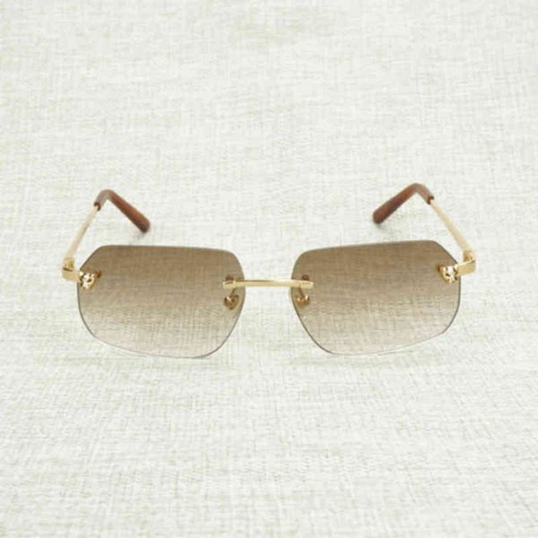 

2022 factory wholesale model luxury style lens shape men rimless metal frame gafas women for outdoor accessories oculos shades k65q sunglass, White;black