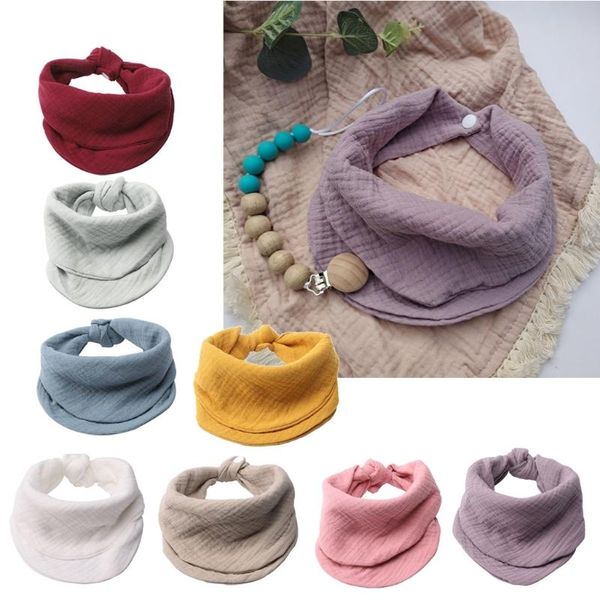 

gauze baby bibs born burp cloth bandana toddler scarf infant saliva towel h05c & cloths