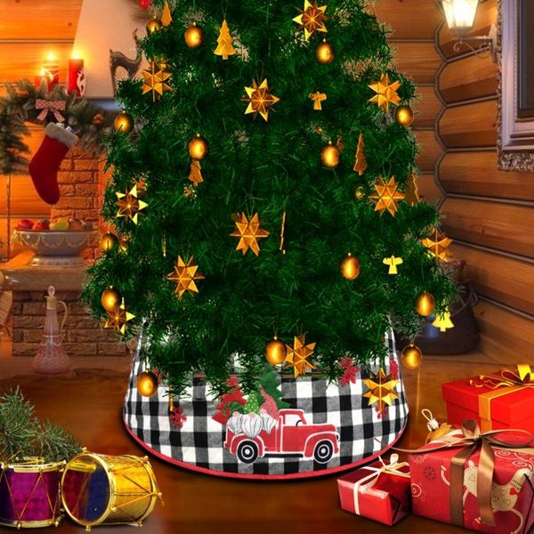 

christmas decorations tree skirt snow wool knitting base 30in diameter collar cover party
