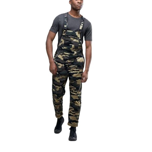 

men's pants mens camouflage jeans overall jumpsuit streetwear suspender joggers plus size pantalones hombre sweatpants 3xl, Black