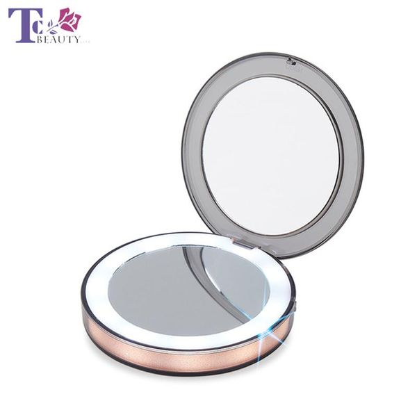 

compact mirrors 3x magnifying led lighted pocket makeup mirror travel portable sensing lighting mini