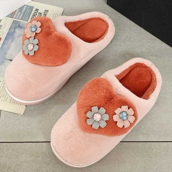

women slipper winter plush warm indoor slippers cotton shoes anti-skid fashion flat bottom qq1, Black