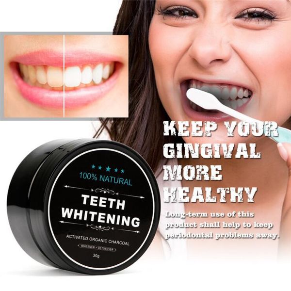 USO DIÁRIO DENTES Naturais Whitening Scaling Pó ORAL Higiene Limpeza de Limpeza Premium Pó de carvão de bambu ativado