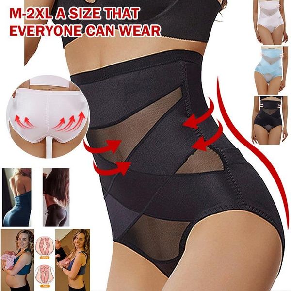 

women's shapers women high waist body shaper trainer panties tummy belly control slimming shapewear girdle underwear bulifter, Black;white