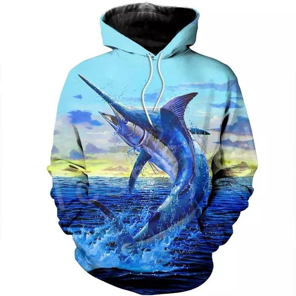 

men's hoodies & sweatshirts fashion animal fishing art colorful casual tracksuit 3d full print hoodie/sweatshirt/jacket mens womens, Black