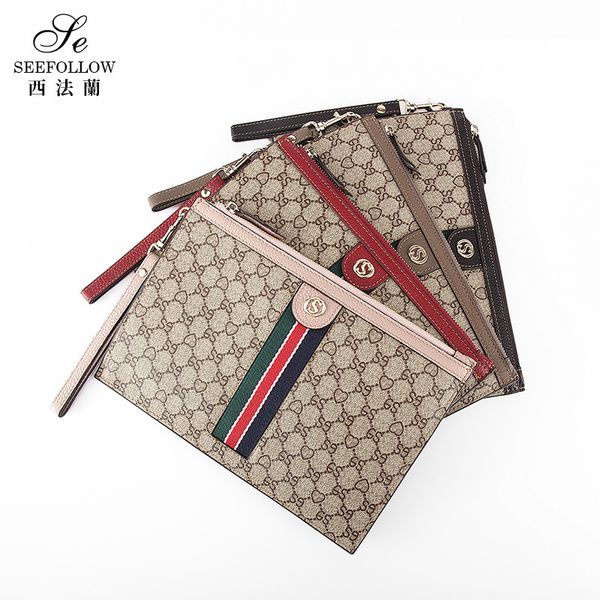 

wallet 2021 handbag women's zipper envelope bag mobile phone grab tide, Red;black