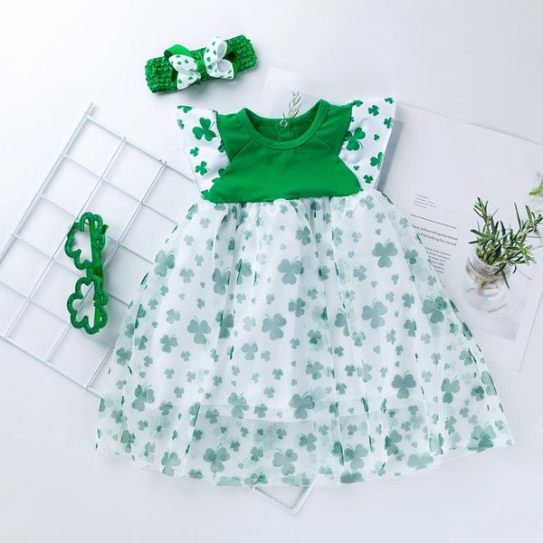 

girl short sleeve longuette dress children flower headwear two piece suit for lace clothing35 girl's dresses, Red;yellow