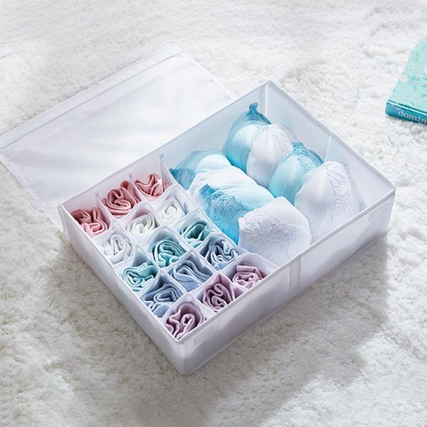 

storage boxes & bins washable underwear box multi-functional folding non-woven cover with lid socks finishing household items