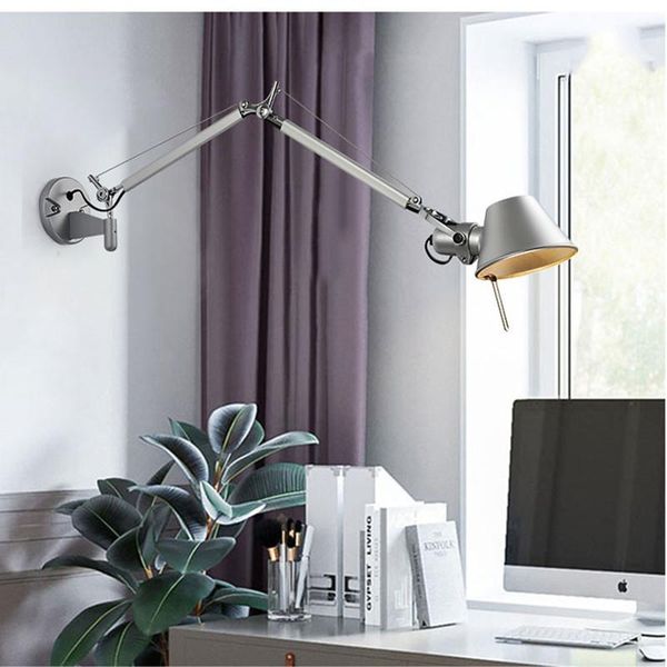 

wall lamp nordic industrial style led can swing folding creative bedside study living room decoration