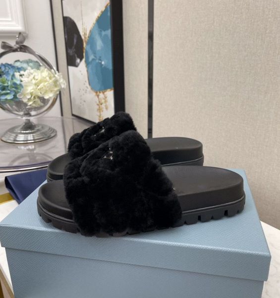 

slippers early spring wear wool slippers, thick bottom wool thick bottom household women's slippers zly lqkx, Black