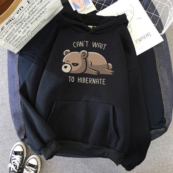 

men's hoodies & sweatshirts kawaii raccoon sleep can't wait to hibernate male hoodie fashion loose sweatshirt casual pullover for, Black