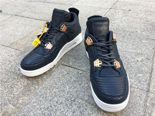 

high version jumpman 4 4s rose gold basketball designer shoes mens womens running trainers sneakers sports full size 40--47.5 ship with boxw