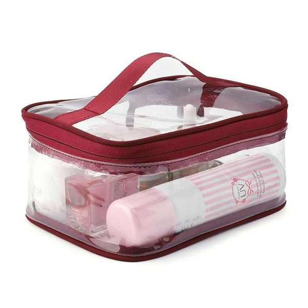 

clear travel toiletry makeup bag zipper waterproof transparent organizer cosmetic bags & cases
