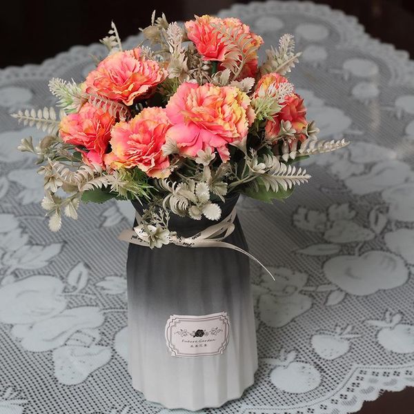 

decorative flowers & wreaths wedding bridal bouquet carnation artificial silk flower home decor table accessories living room d