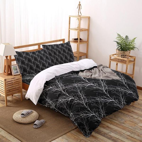 

black branch forest simple texture duvet cover set home textile bedclothes bed comforter comfortable king size bedding sets