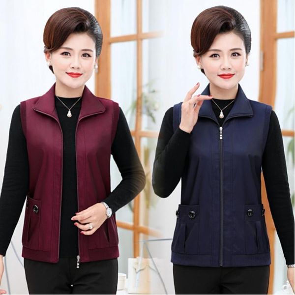 

women's vests mother spring autumn lining sleeveless jacket plus size 5xl short slim female vest coat casual women zipper waistcoat out, Black;white