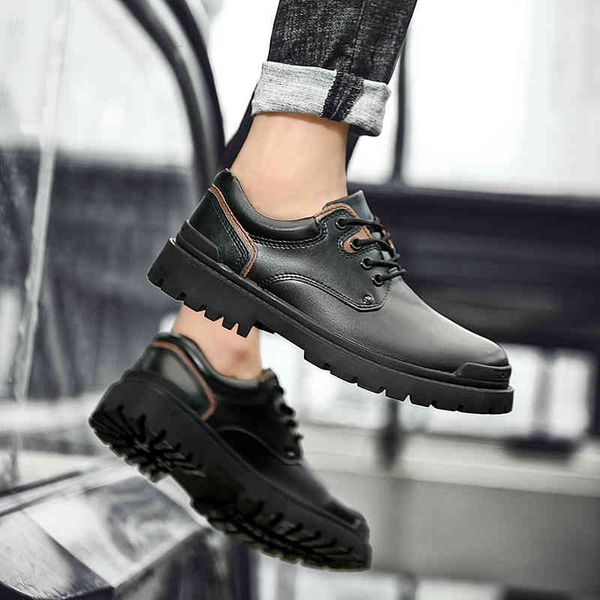 

dress shoes new mar boots for men's winter 38-47 plus size platform work british casual men % h6dz, Black