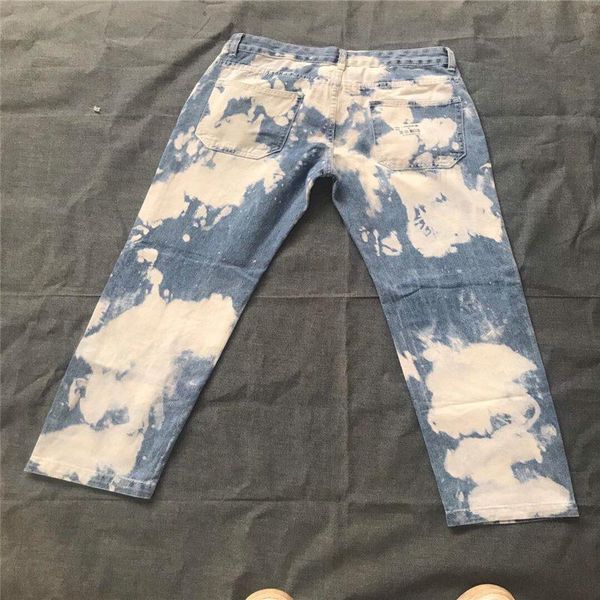 

men's jeans men sky blue tie-dyed denim pants straight leg fitted baggy washed soft comfort chino trousers hip-hop streetwear