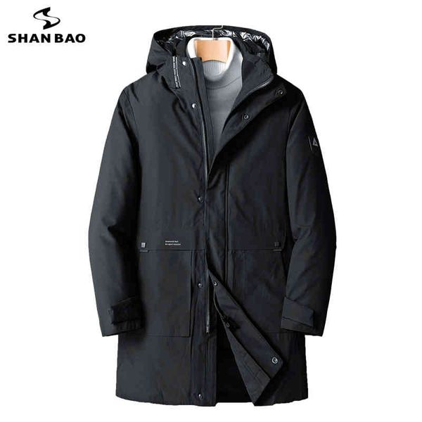 

2021 winter new thick warm men's long hooded casual coat et brand clothing loose parka big size 5xl 6xl 7xl 8xl, Black